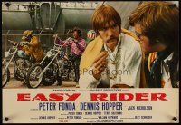 7f256 EASY RIDER ItalEng photobusta '69 close-up of Peter Fonda, Luke Askew, biker classic!