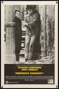 7f039 MIDNIGHT COWBOY x-rated style 1sh '69 Dustin Hoffman, Jon Voight, John Schlesinger classic!
