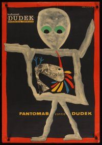 7f316 FANTOMAS CONTRA DUDEK Polish stage '70 wild Eryk Lipinski art of creature w/bird inside!