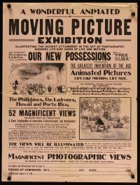 7f076 WONDERFUL ANIMATED OR MOVING PICTURE EXHIBITION special 21x28 c1890s Optigraph festival!