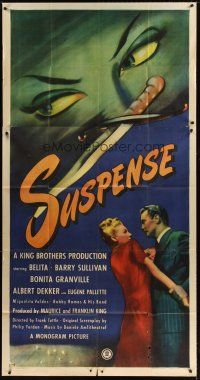 7g071 SUSPENSE 3sh '46 Belita, film noir, the mightiest adventure in heart-stopping tension!