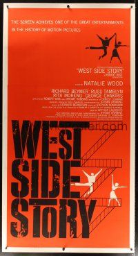 7g159 WEST SIDE STORY linen 3sh '61 Academy Award winning classic musical, wonderful art!