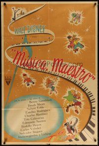 7g092 MAKE MINE MUSIC Argentinean '46 Walt Disney full-length feature cartoon, cool musical art!