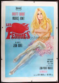 7g132 LES FEMMES linen Italian 2p '69 different art of sexy topless Brigitte Bardot by Tino Avelli!