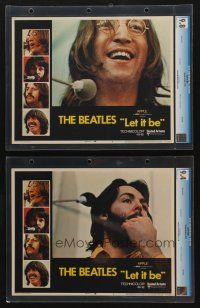 7g031 LET IT BE set of 4 slabbed LCs '70 close portraits of The Beatles, John, Paul, Ringo & George