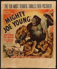 7g011 MIGHTY JOE YOUNG style B jumbo WC '49 first Harryhausen, art of ape rescuing girl from lions!