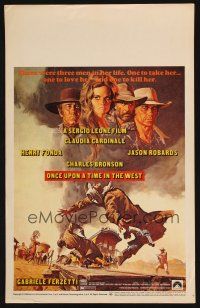 7g022 ONCE UPON A TIME IN THE WEST WC '69 Leone, art of Cardinale, Fonda, Bronson & Robards!