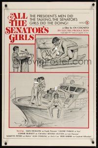 7h042 ALL THE SENATOR'S GIRLS special poster '77 the President's men did the talking, sexy art!