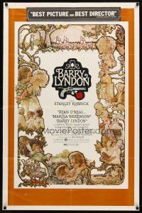 7h074 BARRY LYNDON 1sh '75 Stanley Kubrick, Ryan O'Neal, great art of cast!