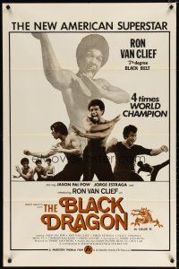7h100 BLACK DRAGON 1sh '74 Ron Von Clief, 7th degree Black Belt, martial arts action!