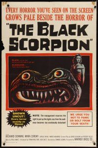 7h102 BLACK SCORPION 1sh '57 great art of wacky creature looking more laughable than horrible!