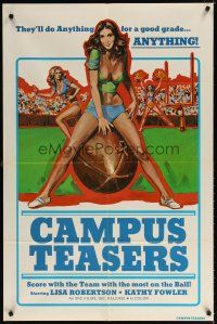 7h141 CAMPUS TEASERS 1sh '70s football cheerleaders who will do anything for a good grade!