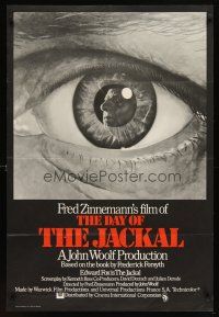 7h004 DAY OF THE JACKAL English 1sh '73 Fred Zinnemann classic, best close up art of eye!