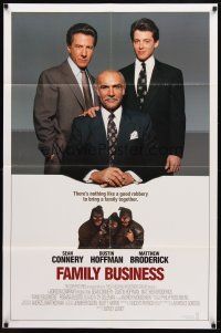 7h312 FAMILY BUSINESS int'l 1sh '89 great image of Sean Connery, Dustin Hoffman, Matthew Broderick!