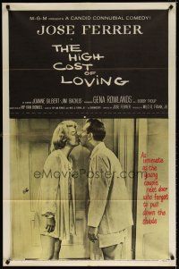 7h428 HIGH COST OF LOVING 1sh '58 great romantic image of Gena Rowlands & Jose Ferrer!
