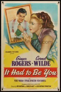 7h477 IT HAD TO BE YOU 1sh '47 Ginger Rogers left 4 different millionaires at the altar!