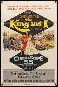 7h497 KING & I 1sh '56 art of Deborah Kerr & Yul Brynner in Rodgers & Hammerstein's musical!