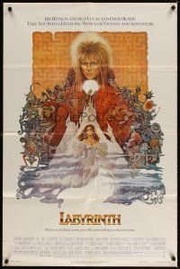 7h511 LABYRINTH 1sh '86 Jim Henson, art of David Bowie & Jennifer Connelly by Ted CoConis!