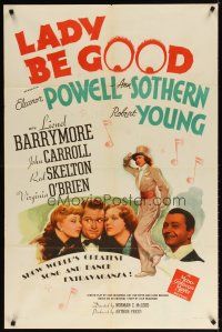 7h512 LADY BE GOOD style C 1sh '41 Eleanor Powell, Ann Sothern, Robert Young & Red Skelton!