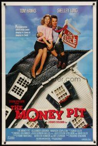 7h601 MONEY PIT 1sh '86 Steven Spielberg, Tom Hanks & Shelley Long, deeply in love & debt!