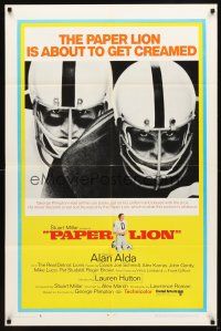 7h668 PAPER LION style A 1sh '68 Alan Alda as George Plimpton plays football!