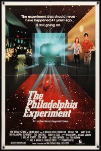7h680 PHILADELPHIA EXPERIMENT 1sh '84 from John Carpenter, Michael Pare, cool sci-fi artwork!