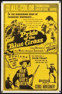 7h702 PRIDE OF THE BLUE GRASS/MAN FROM GOD'S COUNTRY 1sh '50s western action double-bill!