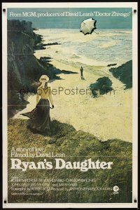7h751 RYAN'S DAUGHTER pre-awards style A 1sh '70 David Lean, Sarah Miles, Lesser beach art!
