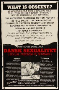 7h776 SEXUAL FREEDOM IN DENMARK 1sh '69 Dansk Sexualitet, sex education, what is obscene?