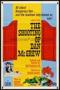 7h786 SHOOTING OF DAN McGREW 1sh '65 Dangerous Dan & the lowdown lady known as Lou!