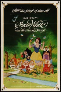 7h806 SNOW WHITE & THE SEVEN DWARFS 1sh R83 Walt Disney animated cartoon fantasy classic!
