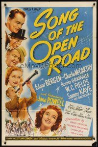 7h810 SONG OF THE OPEN ROAD 1sh '44 W.C. Fields, Edgar Bergen & Charlie McCarthy, Powell