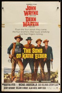 7h812 SONS OF KATIE ELDER 1sh '65 Martha Hyer, great line up of John Wayne, Dean Martin & more!