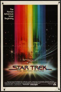 7h826 STAR TREK 1sh '79 cool art of William Shatner & Leonard Nimoy by Bob Peak!