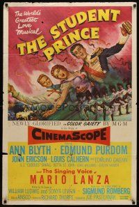 7h842 STUDENT PRINCE 1sh '54 art of pretty Ann Blyth & Edmund Purdom, romantic musical!