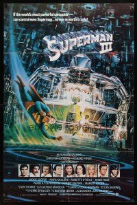 7h850 SUPERMAN III int'l 1sh '83 cool different Berkey art of Christopher Reeve vs. robot!