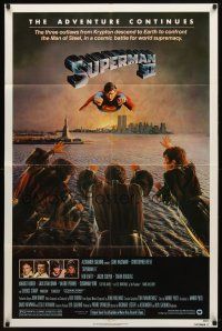 7h849 SUPERMAN II 1sh '81 Christopher Reeve, Terence Stamp, battle over New York City!