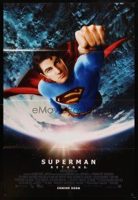 7h851 SUPERMAN RETURNS advance DS 1sh '06 Bryan Singer, great image of Routh in costume!