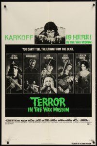 7h879 TERROR IN THE WAX MUSEUM 1sh '73 where you can't tell the living from the dead!