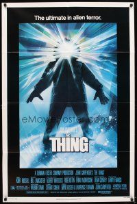 7h889 THING 1sh '82 John Carpenter, sci-fi horror art, ultimate in alien terror!