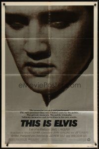 7h892 THIS IS ELVIS 1sh '81 Elvis Presley rock 'n' roll biography, portrait of The King!