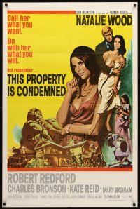 7h894 THIS PROPERTY IS CONDEMNED int'l 1sh '66 Natalie Wood, Robert Redford, Charles Bronson!