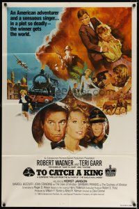 7h903 TO CATCH A KING 1sh '84 Robert Wagner, Teri Garr, cool action artwork by Thurston!