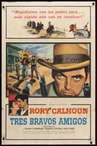 7h935 UTAH BLAINE Spanish/U.S. 1sh '57 Rory Calhoun came back to give a Texas town a backbone to fight!