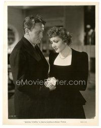 7j568 BOOM TOWN 8x10 still '40 close up of Spencer Tracy & Claudette Colbert holding hands!