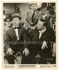 7j578 BUSTER KEATON STORY 8x10 still '57 Donald O'Connor & Peter Lorre sitting by camera on set!