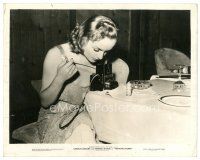 7j588 CAROLE LOMBARD 8x10 still '37 candid playing with her camera on the set of Nothing Sacred!