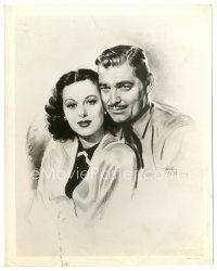 7j608 COMRADE X 8x10 still '40 cool art of Clark Gable & beautiful Hedy Lamarr by Morr Kusnet!
