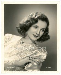 7j609 CONSTANCE MOORE 8x10 still '39 great close portrait wearing great dress & cool ring!