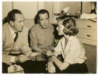 7j633 DESPERATE HOURS candid 7.5x9.5 still '55 Lauren Bacall checks on Humphrey Bogart & March!